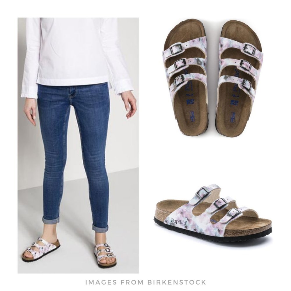 Papillio ▪ Florida Pixel Rose Three-Strap Sandals